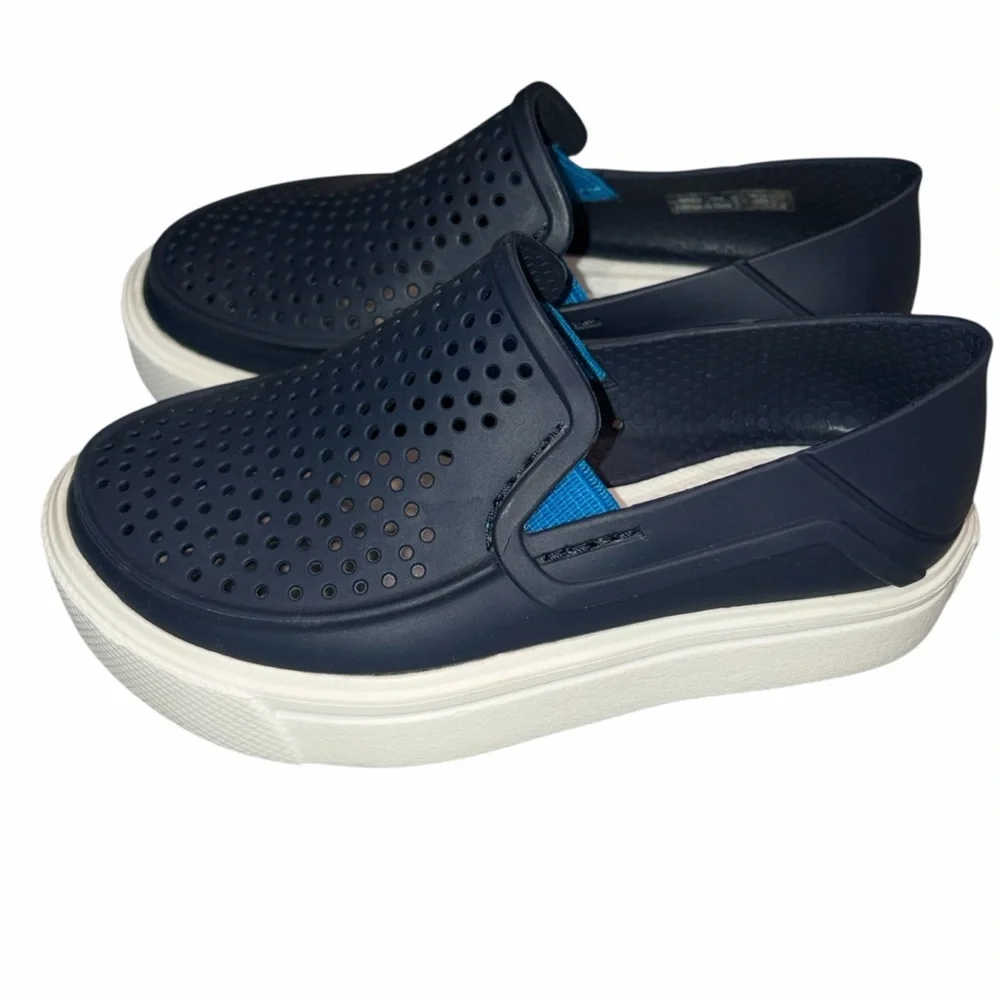 Crocs Citilane Navy Blue Roka Slip On Flats Sneakers Water Boat Shoes size 7
